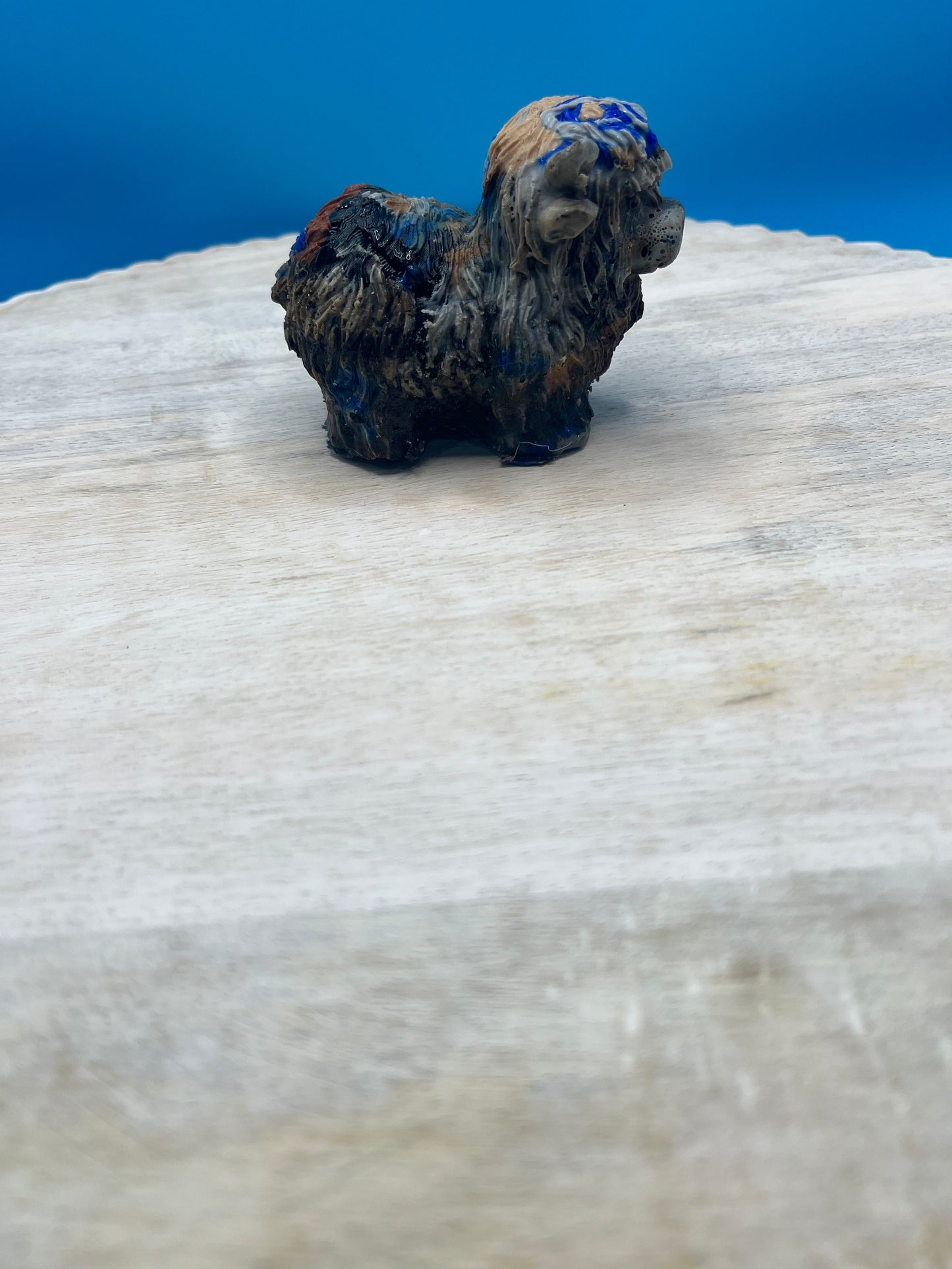 Highland Cow Desk Figurine – Multicolor Swirl No. 2 | Handmade Cute Desk Decor & Animal Gift