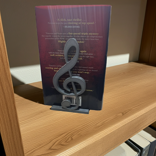 Treble Clef Bookend (Single) | Music Lover Gift | Shelf & Home Decor