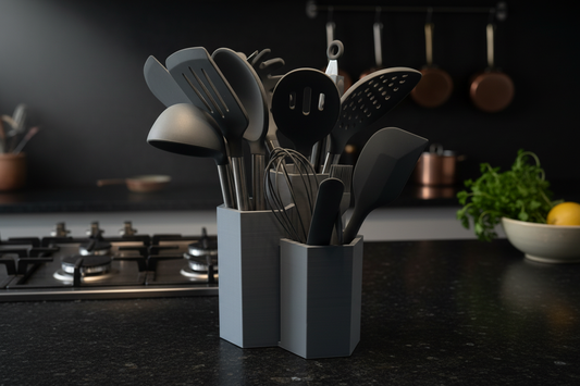 Kitchen Utensil Caddy with modern kitchen background
