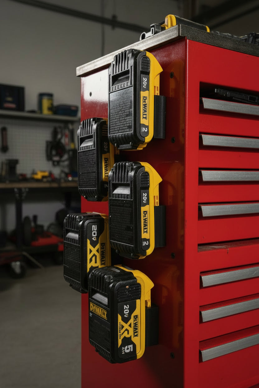 Workshop Battery Station | Caddy + 2 Magnetic Mounts
