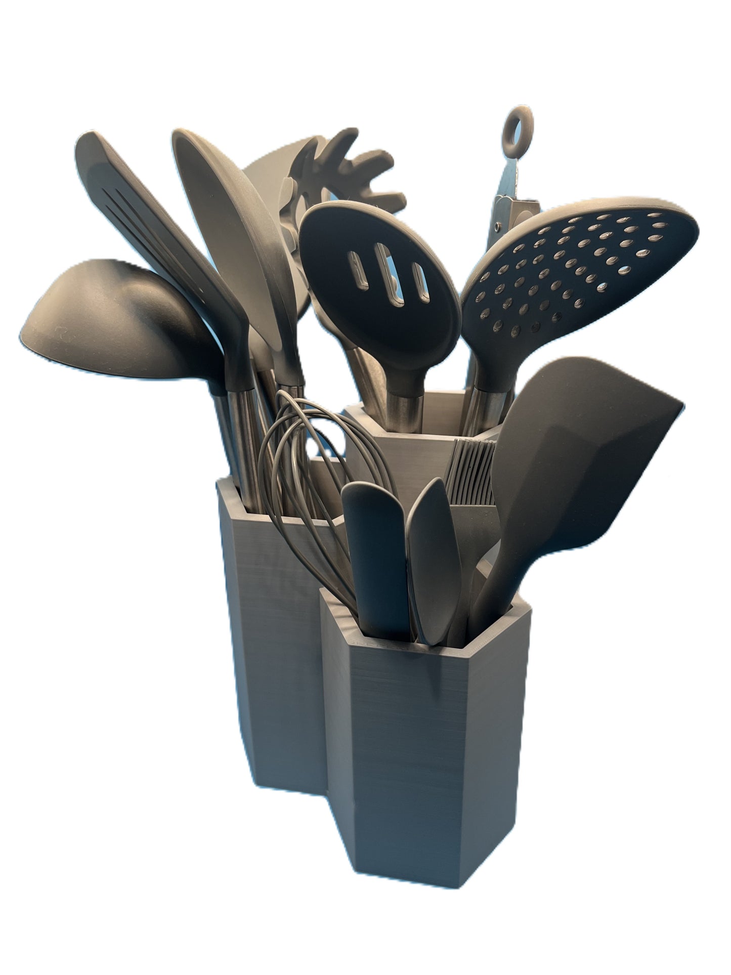 3-Compartment Kitchen Utensil Holder | Modern Countertop Organizer | Housewarming Gift