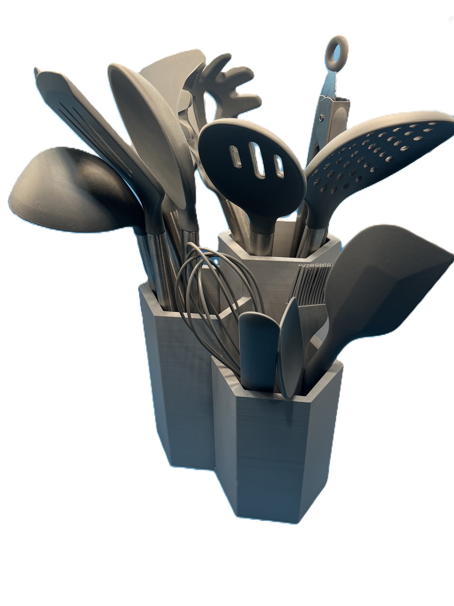 3-Compartment Kitchen Utensil Holder | Modern Countertop Organizer | Housewarming Gift