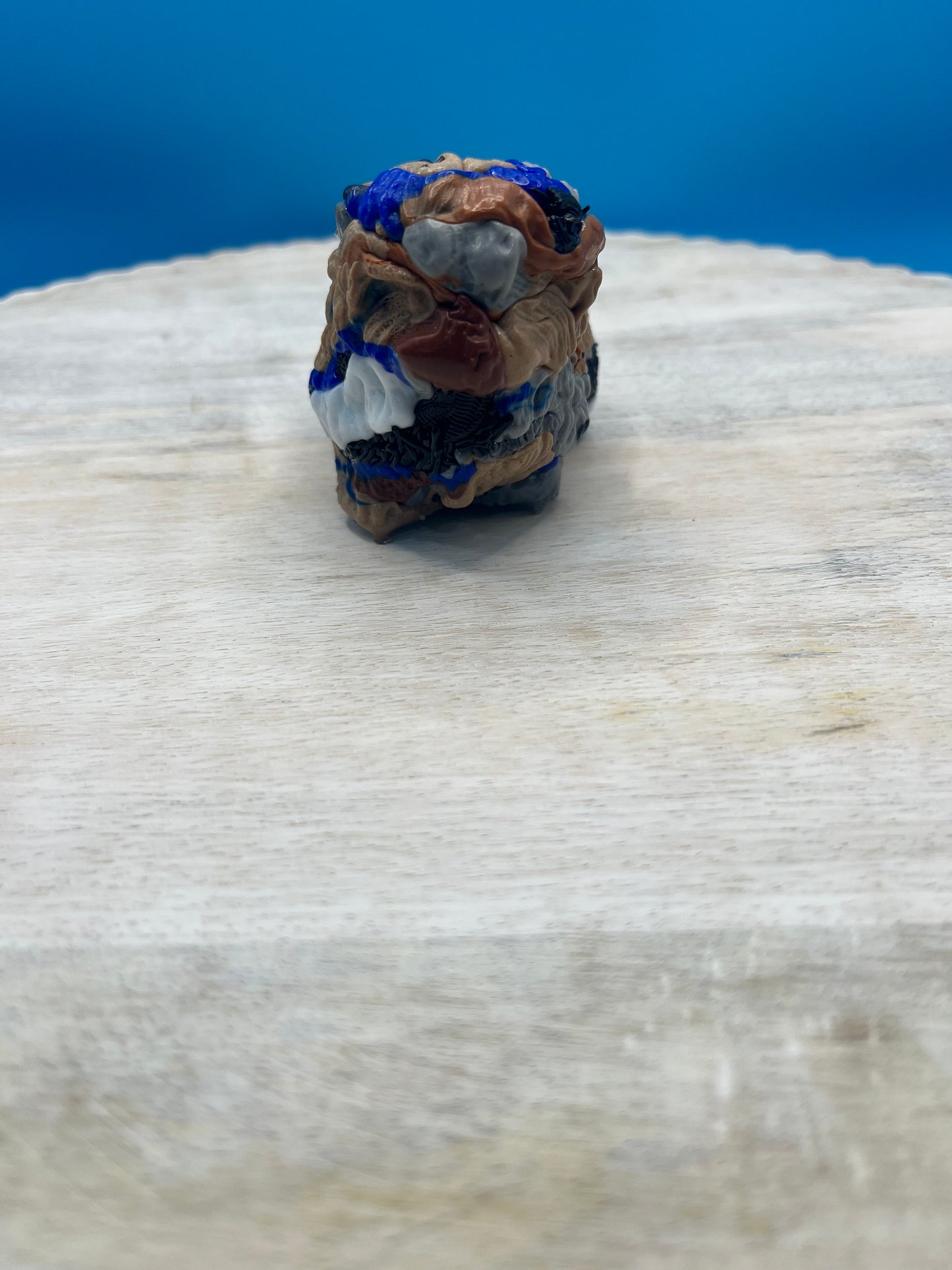 Highland Cow Desk Figurine – Multicolor Swirl | Handmade Cute Desk Decor & Animal Gift
