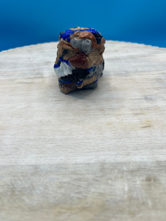 Highland Cow Desk Figurine – Multicolor Swirl | Handmade Cute Desk Decor & Animal Gift
