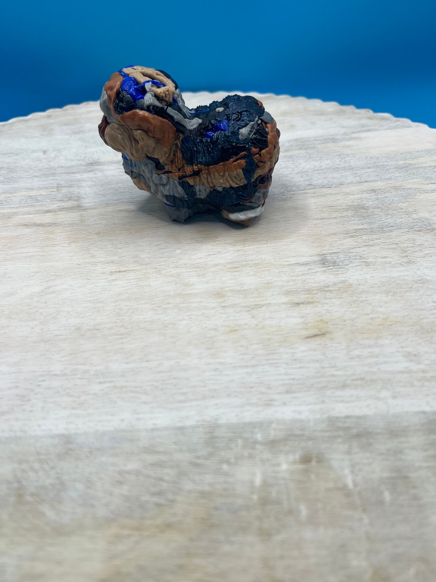 Highland Cow Desk Figurine – Multicolor Swirl | Handmade Cute Desk Decor & Animal Gift