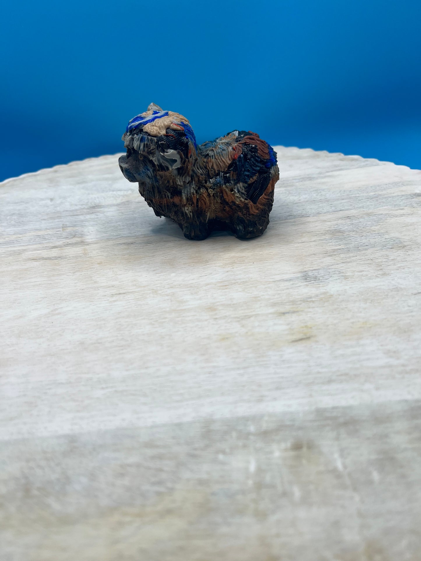 Highland Cow Desk Figurine – Multicolor Swirl No. 2 | Handmade Cute Desk Decor & Animal Gift