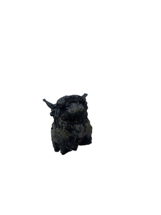 Highland Cow Desk Figurine – Multicolor Swirl No. 4 | Handmade Cute Desk Decor & Animal Gift