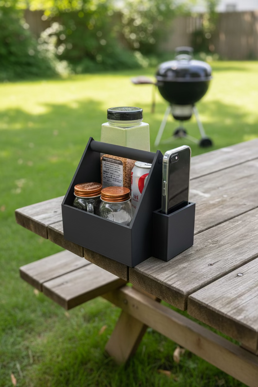 Grill Caddy | BBQ Tool & Spice Organizer | Outdoor Grilling Gift for Dad