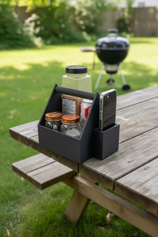 Grill Caddy | BBQ Tool & Spice Organizer | Outdoor Grilling Gift for Dad