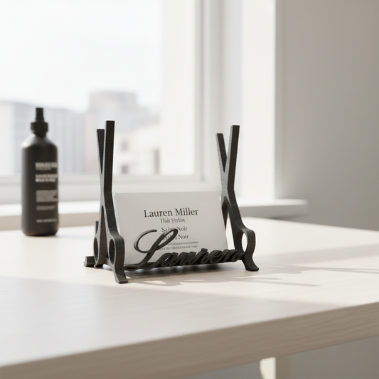 Personalized Business Card Holder | Salon, Barber & Desk Station Decor | Small Business Gift