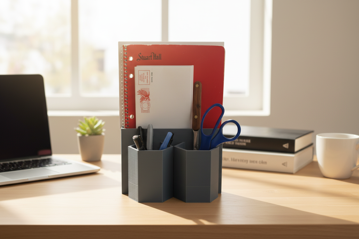 Desk Organizer Caddy with office background