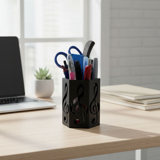 Treble Clef Pencil Cup | Musical Desk Organizer | Gift for Music Lovers