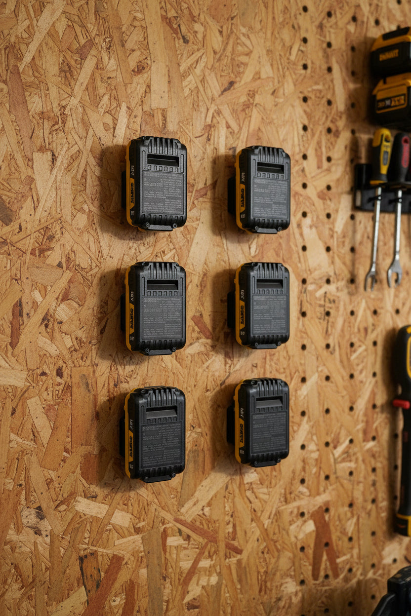 Tool Battery Wall Holder | Screw Mount | 3D Printed Battery Organizer
